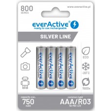 Акумулятори EverActive Silver Line AAA 800 Series, 4 шт./уп.