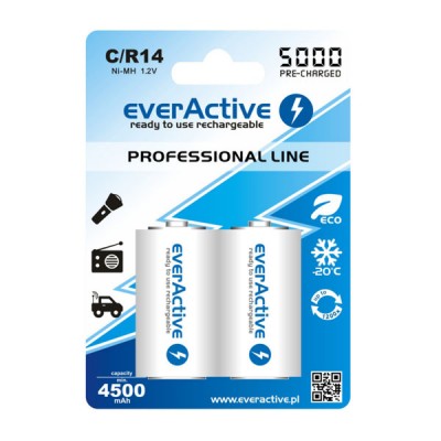 Акумулятори EverActive C/R14 5000 mAh, LSD, Professional Line 2шт./уп.