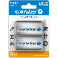 Акумулятори EverActive D/R20 5500 Silver Line, LSD Ni-MH, 2шт./уп.