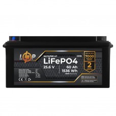 Акумулятор LogicPower LP LiFePO4 25,6V - 60 Ah (1536Wh) (BMS 80A/40А) LCD для ДБЖ