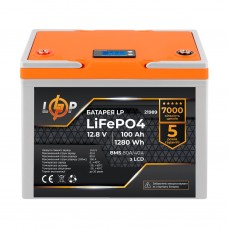 Акумулятор LogicPower LiFePO4 LCD 12V (12,8V) - 100 Ah (1280Wh) (BMS 80A/40А)