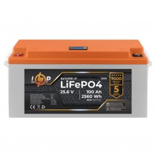 Акумулятор LogicPower LiFePO4 24V (25,6V) - 100 Ah (2560Wh) (BMS 150/75А) LCD для ДБЖ