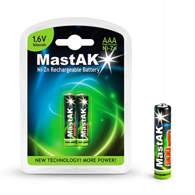 Акумулятори MastAK AAA 900mWh Ni-Zn 1.6V, 2 шт./уп.