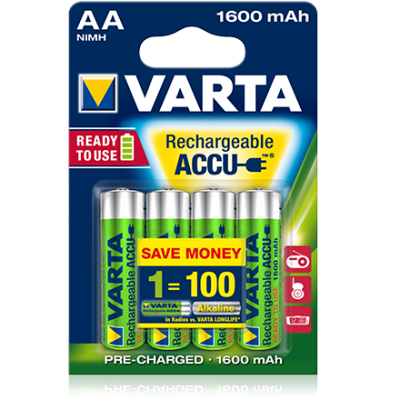 Акумулятори Varta Rechargeable Accu AA 1600 mAh, 4 шт./уп. (56716101404)