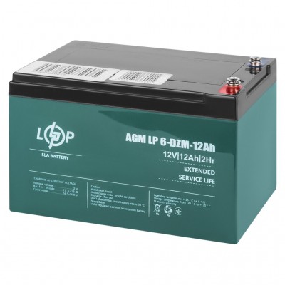 Тяговий свинцево-кислотний акумулятор LogicPower LP 6-DZM-12 Ah - під болт М5