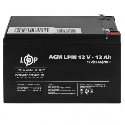 Акумулятор LogicPower AGM LPM 12V - 12 Ah