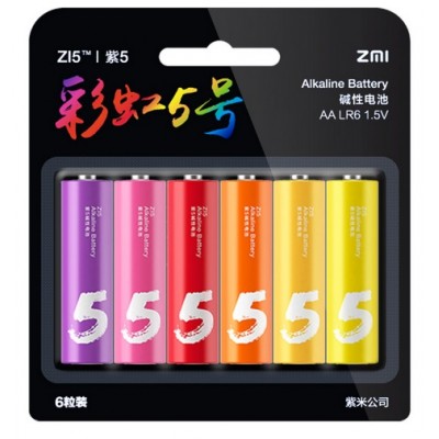 Батарейки Xiaomi ZI5 AA Rainbow ALKALINE, 6 шт./уп.