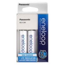 Зарядний пристрій Panasonic BQ-CC80 + 2 шт. Eneloop AA 1900 mAh (K-KJ80MCC20USB)