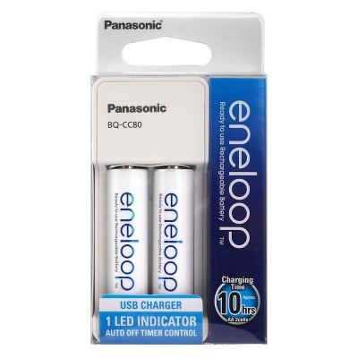 Зарядний пристрій Panasonic BQ-CC80 + 2 шт. Eneloop AA 1900 mAh (K-KJ80MCC20USB)
