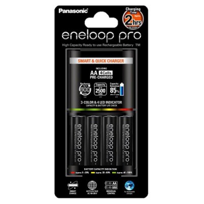 Зарядний пристрій Panasonic Smart-Quick + 4 шт. Eneloop Pro AA 2500 mAh, (K-KJ55HCD40E)