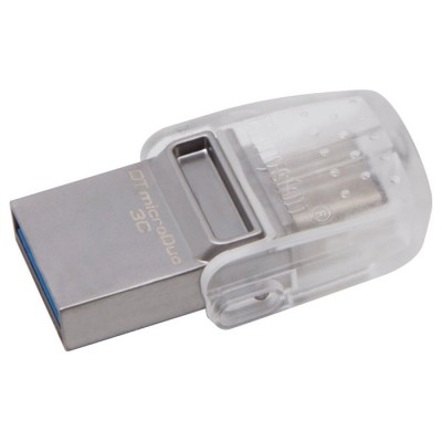 Флешка Kingston 32GB USB 3.1+Type-C DT Micro Metal Silver