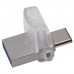 Флешка Kingston 32GB USB 3.1+Type-C DT Micro Metal Silver