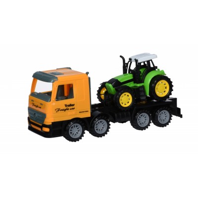 Машинка інерційна Same Toy Super Combination Тягач Жовтий з трактором 98-84Ut-2