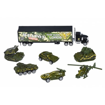 Набір машинок Same Toy Diecast Вантажівка з танками SQ80956-8Ut