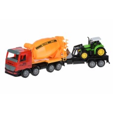 Машинка інерційна Same Toy Truck Бетонозмішувач Червоний з бульдозером 98-88Ut-1