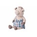 М'яка іграшка Same Toy Свинка у комбінезоні 60см THT705