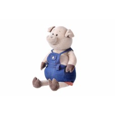М'яка іграшка Same Toy Свинка у джинсовому комбінезоні 45см THT711