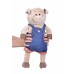 М'яка іграшка Same Toy Свинка у джинсовому комбінезоні 45см THT711