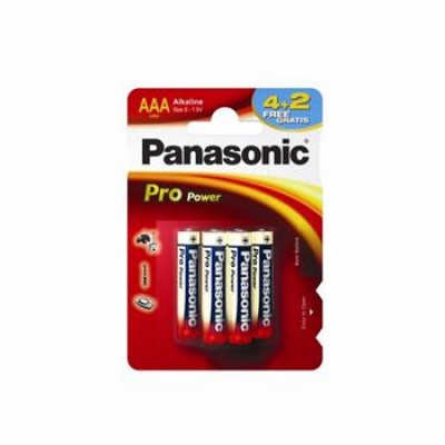 Батарейка Panasonic PRO POWER AAA Alkaline, 6 шт./уп. (LR03XEG/6B2F)