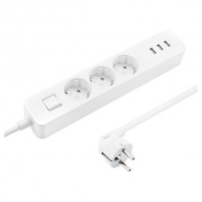 Мережевий фільтр-подовжувач Xiaomi Mi Power Strip (3 розетки + 3 USB-port) EU White