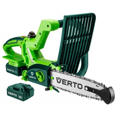 Ланцюгова пила VERTO акумуляторна Li-Ion 18В 25см, 2x1,3Ah