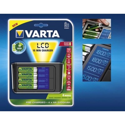 Зарядний пристрій VARTA LCD ULTRA FAST CHARGER + 4xAA 2400 mAh NI-MH