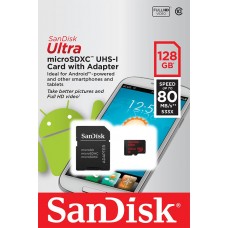 Карта пам'яті SanDisk 128GB microSDXC C10 UHS-I 80MB/s Ultra Android + SD
