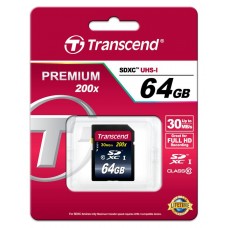 Карта пам'яті Transcend 64GB SDXC C10 UHS-I R30MB/s