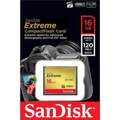 Карта пам'яті SanDisk 16GB CF Extreme R120MB/s