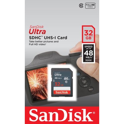 Карта пам'яті SanDisk 32GB SDHC C10 UHS-I R48MB/s Ultra