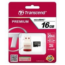Карта пам'яті Transcend 16GB MicroSDHC C10 + USB ридер
