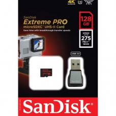 Карта пам'яті SanDisk 128GB microSDXC C10 UHS-II U3 R275/W100MB/s 4K Extreme Pro + USB 3.0 reader