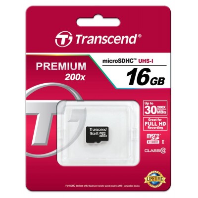 Карта пам'яті Transcend 16GB MicroSDHC C10 UHS-I R30MB/s