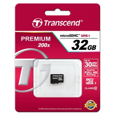 Карта пам'яті Transcend 32GB microSDHC C10 UHS-I R30MB/s