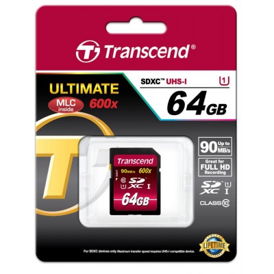 Карта пам'яті Transcend 64GB SDXC C10 UHS-I R90MB/s