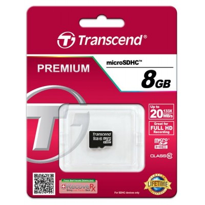 Карта пам'яті Transcend 8GB microSDHC C10