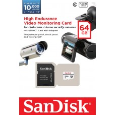 Карта пам'яті SanDisk 64GB microSDXC C10 W20MB/s High Endurance Video Monitoring + SD