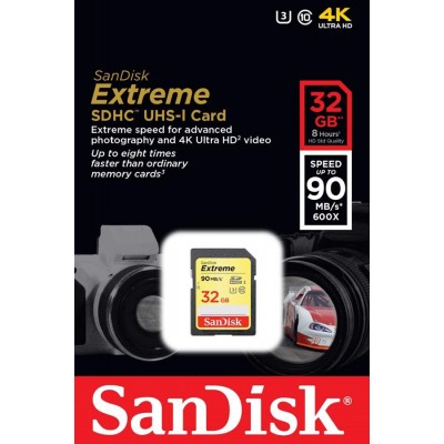 Карта пам'яті SanDisk 32GB SDHC C10 UHS-I U3 R90/W40MB/s 4K Extreme