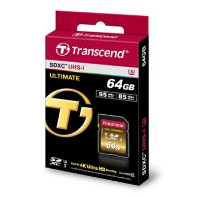 Карта пам'яті Transcend 64GB SDXC C10 UHS-I U3 R95/W85MB/s 4K