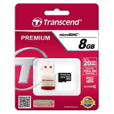 Карта пам'яті Transcend 8GB microSDHC C10 + USB ридер