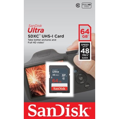 Карта пам'яті SanDisk 64GB SDXC C10 UHS-I R48MB/s Ultra