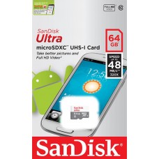 Карта пам'яті SanDisk 64GB microSDXC C10 UHS-I R48MB/s Ultra