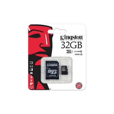 Карта пам'яті Kingston 32GB microSDHC C10 UHS-I R45/W10MB/s + SD адаптер