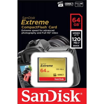 Карта пам'яті SanDisk 64GB CF Extreme R120/W85MB/s