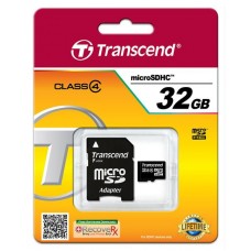 Карта пам'яті Transcend 32GB microSDHC C4 + SD адаптер