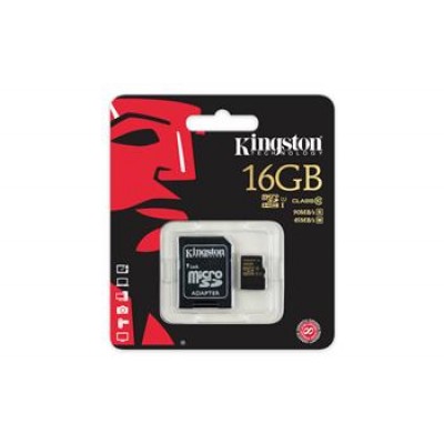 Карта пам'яті Kingston 16GB microSDHC C10 R90/W45MB/s + SD адаптер