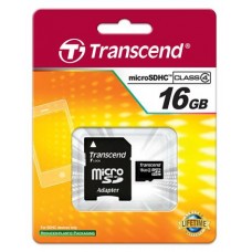 Карта пам'яті Transcend 16GB microSDHC C4 + SD адаптер