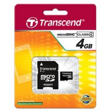 Карта пам'яті Transcend 4GB microSDHC C4 + SD адаптер