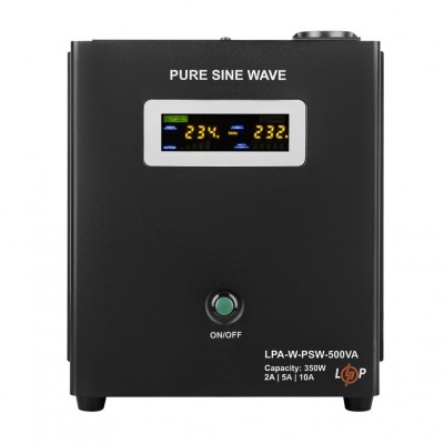 ДБЖ LogicPower LPA-W-PSW-500VA(350Вт) 2A/5A/10A, 12V, з правильною синусоїдою