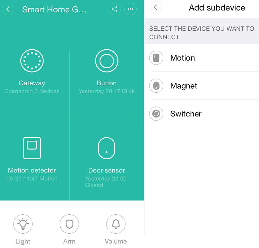 Mi Smart Home Wireless Switch WXKG01LM работа через приложение